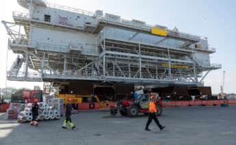 Imágenes de la megaextructura de Tecade, a 11 de junio de 2024, en Sevilla.