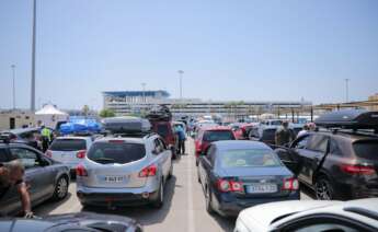 Una de parcelas de estacionamiento habilitadas por el Puerto de Algeciras.