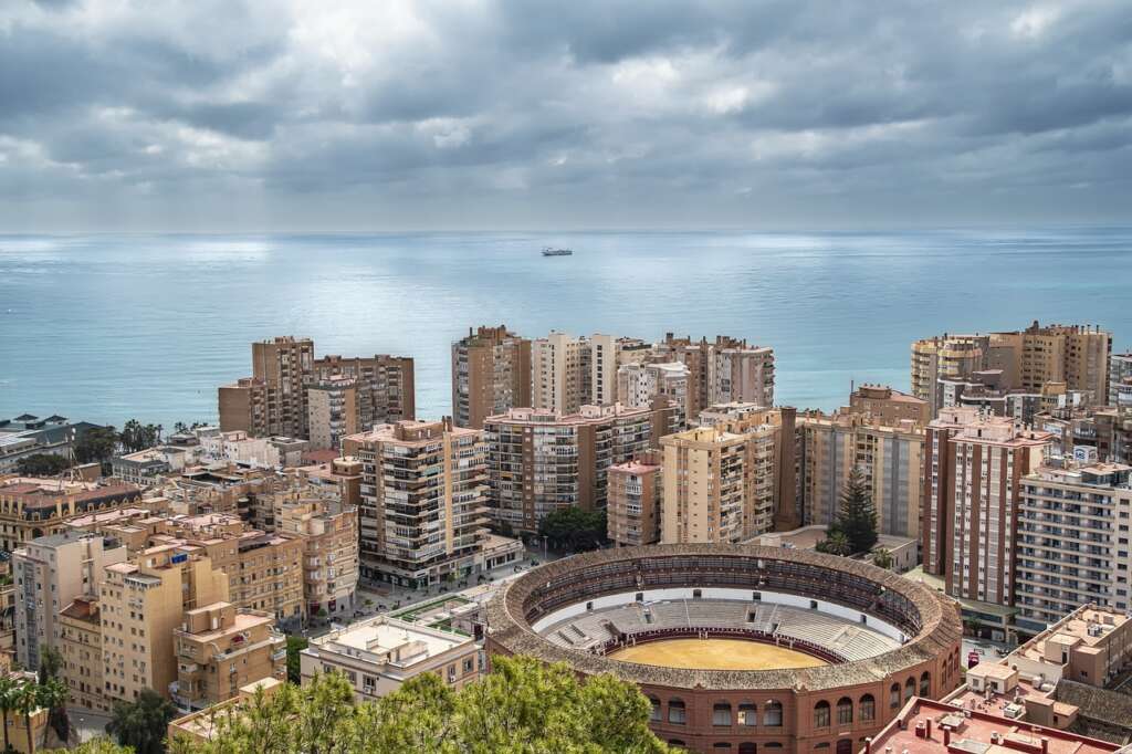 Vistas aéreas de Málaga.