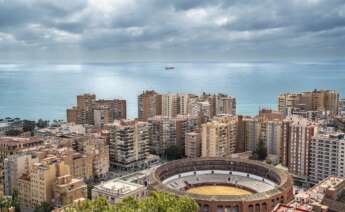 Vistas aéreas de Málaga.