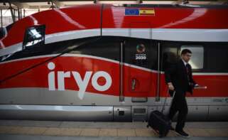 Llegada del primer tren de alta velocidad de Iryo a la estación María Zambrano de Málaga, a 31 de marzo de 2023.