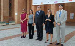 Jessica de León, Arturo Bernal, Nuria Montes y Jaume Bauzá, consejeros de Turismo de Canarias, Andalucía, Comunidad Valenciana y Baleares, a su llegada al Tourism Innovation Summit en Sevilla.