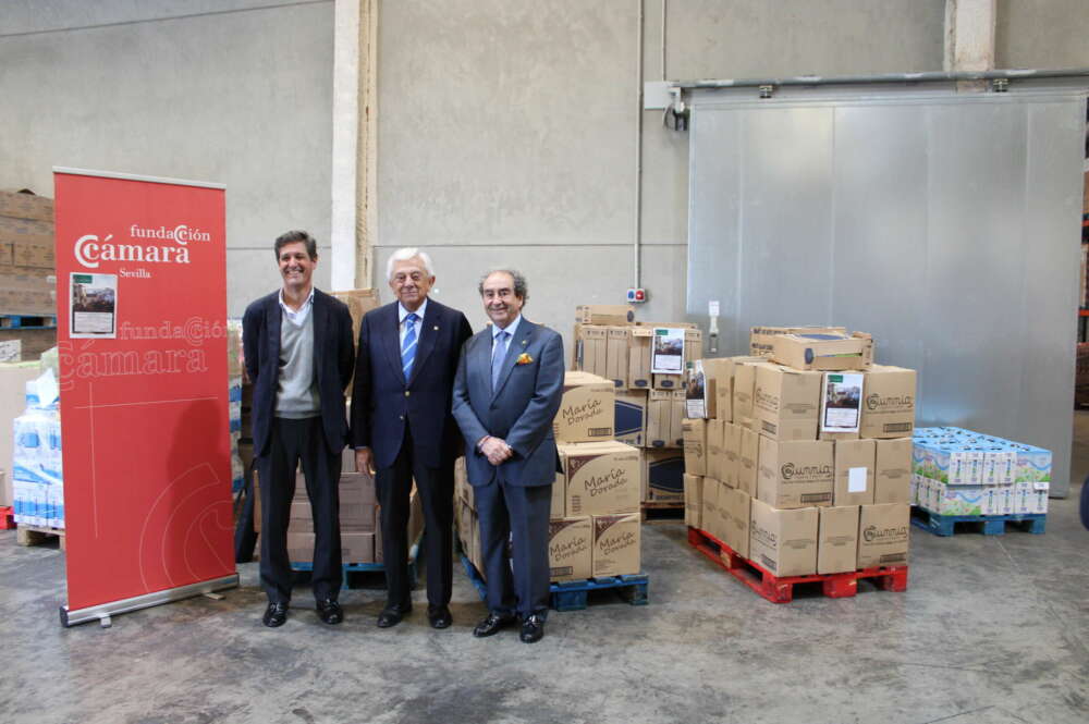 Recogida de material y alimentos para los afectados por la DANA en Valencia. Foto: Cámara de Comercio de Sevilla.