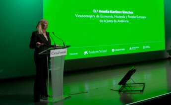 Amelia Martínez, viceconsejera de Economía, Hacienda y Fondos Europeos de la Junta de Andalucía, durante la clausura de la presentación del Atlas de la Empresa Comprometida de Andalucía