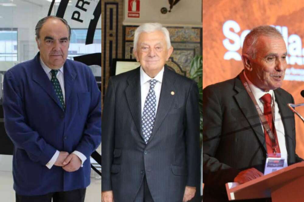 Antonio Luque, Francisco Herrero y Enrique Delgado, presidentes de Dcoop, Lamaignere y Atalaya Riotinto.