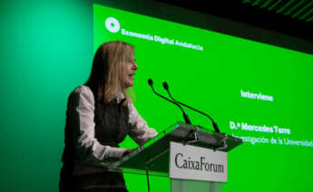 Mercedes Torres, vicerrectora de investigación de la Universidad Loyola durante la presentación del Atlas de la Empresa Comprometida de Andalucía.