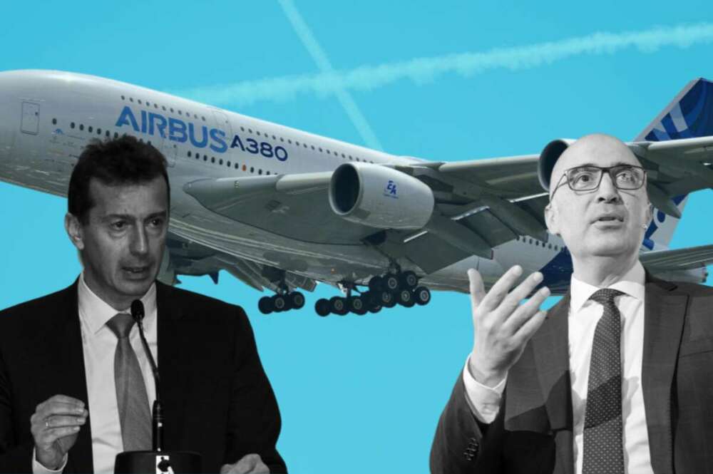 El CEO de Airbus, Guillaume Faury, y el presidente de la empresa en España, Francisco Javier Sánchez.