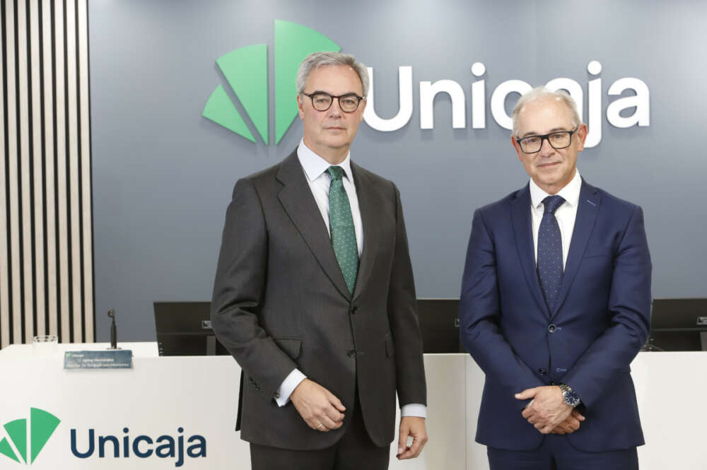 José Sevilla e Isidro Rubiales, presidente y CEO de Unicaja, respectivamente.