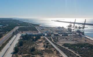 Terminal ferroviaria del puerto de Huelva.