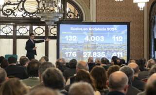 Luis Alonso, director de suelo de la inmobiliaria Aliseda durante la presentación del plan ‘Suelo 4.0’ en Sevilla.