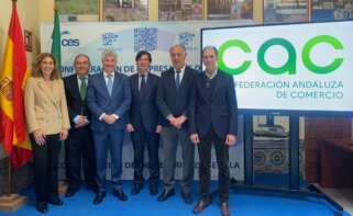 Los presidentes de las patronales comerciales de Almería, Cádiz, Huelva, Málaga y Sevilla.