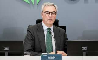 El presidente de Unicaja, José Sevilla, durante la presentación de los resultados del cuarto trimestre de 2024.