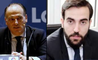 Javier Tebas Medrano, presidente de la Liga de Fútbol Profesional, y su hijo, Javier Tebas Llanas