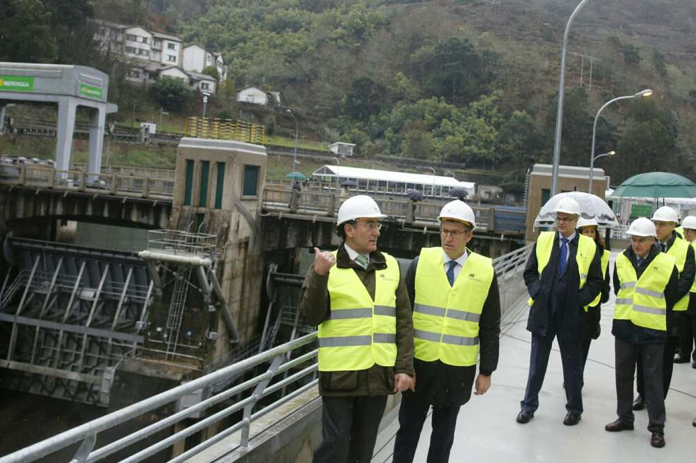 Alberto Núñez Feijóo e Ignacio Sánchez Galán en la inauguración de San Pedro II, el mayor complejo hidroeléctrico de Iberdrola en Galicia / Xunta