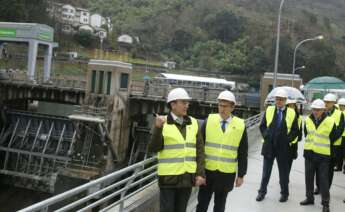 Alberto Núñez Feijóo e Ignacio Sánchez Galán en la inauguración de San Pedro II, el mayor complejo hidroeléctrico de Iberdrola en Galicia / Xunta