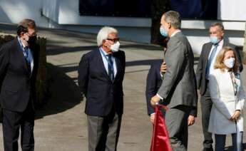 Mariano Rajoy y Felipe González en el foro empresarial que se celebra en la isla de A Toxa. EFE/Lavandeira Jr