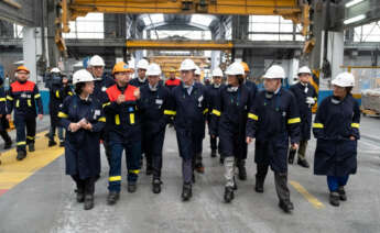 Alberto Núñez Feijóo y Reyes Maroto visitan la planta de Alcoa en San Cibrao en 2019 / Xunta