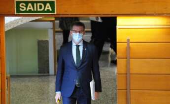 Alberto Núñez Feijóo, esta semana, tras su intervención en el Parlamento gallego. Foto: EP