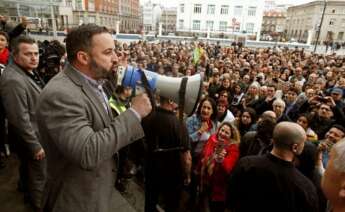 Santiago Abascal durante un mitin en A Coruña / EFE