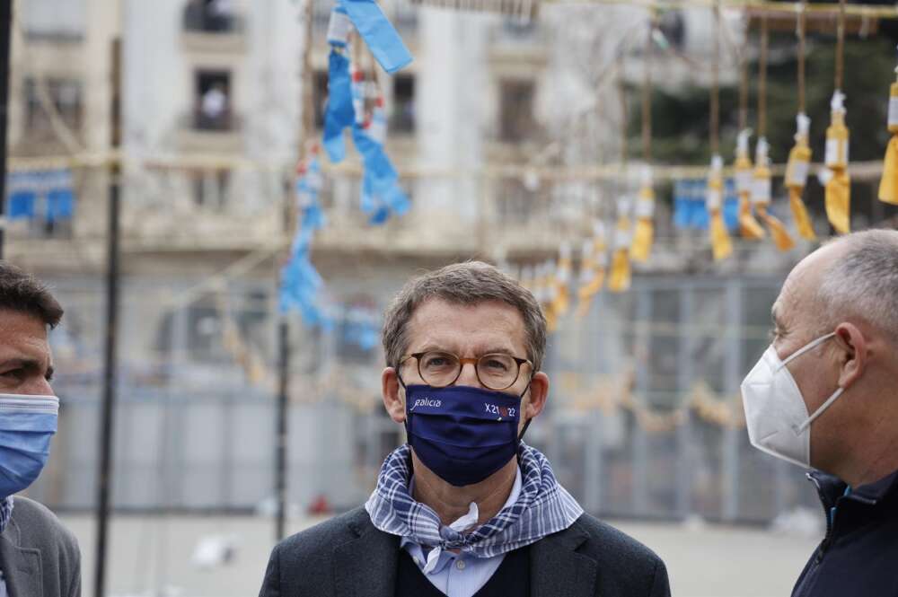 Feijóo en Valencia, en una de sus primeras paradas en la campaña de primarias del PP, en la que es el único candidato. Foto: Europa Press