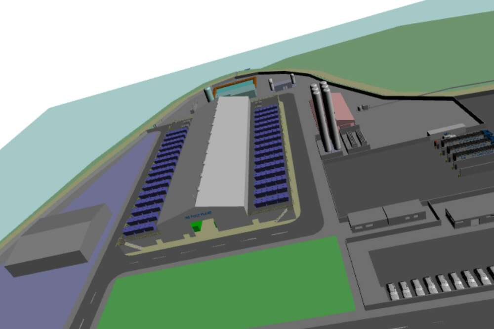 Proyecto de la central de hidrógeno verde que promueven Reganosa y EDP en As Pontes (A Coruña). - REGANOSA Y EDP