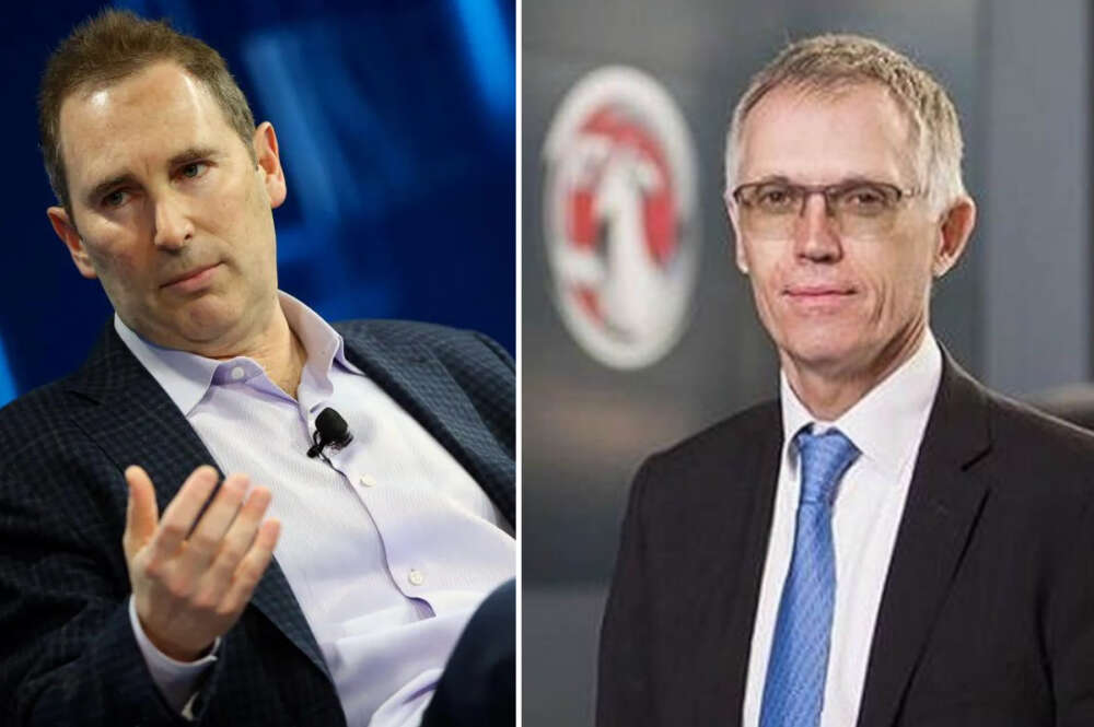 Andy Jassy, CEO de Amazon, y Carlos Tavares, primer ejecutivo de Stellantis