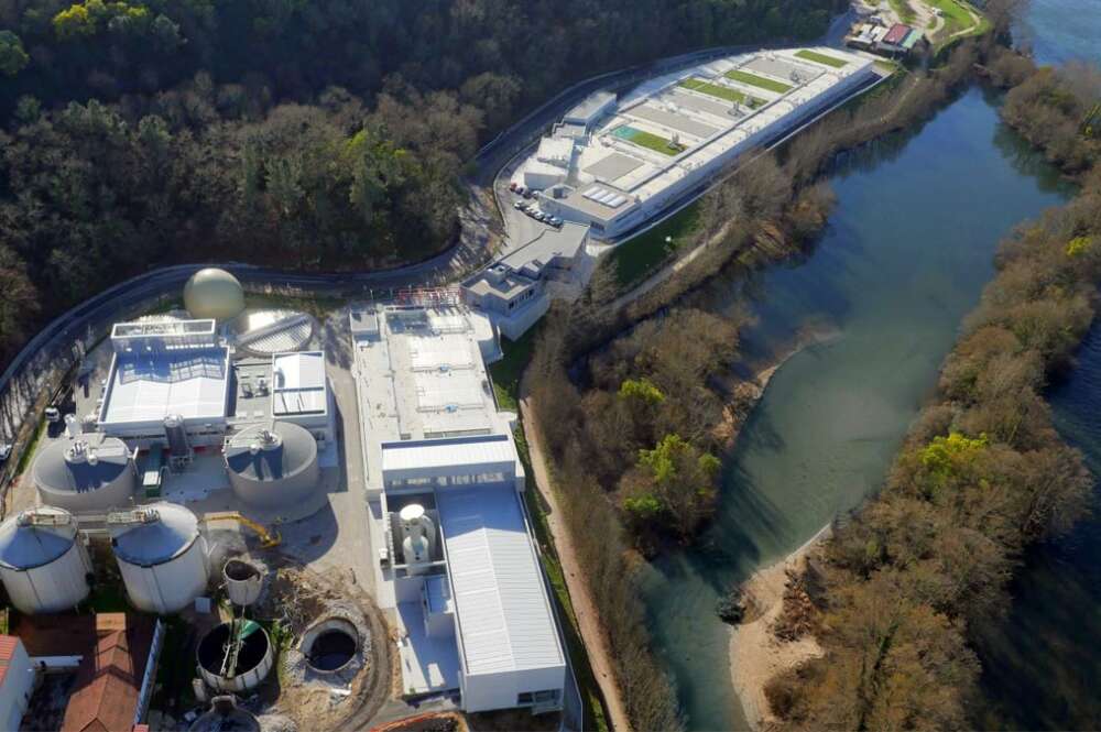 Estación Depuradora de Aguas Residuales (EDAR) de Orense desde el aire