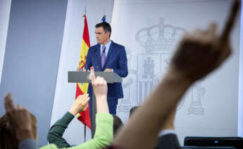 Pedro Sánchez en la comparecencia tras la aprobación del paquete de medidas anti crisis