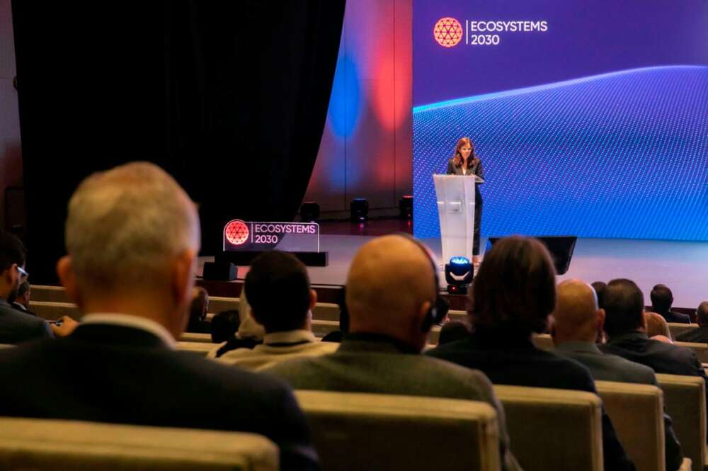 Inés Rey, alcaldesa de A Coruña, en su intervención en el evento del foro Ecosystems2030 en junio