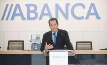 Juan Carlos Escotet Rodríguez durante la presentación del nuevo modelo de oficina de Abanca