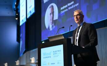 Andreas Nauen durante una intervención en un evento de la patronal europea Wind Europe / Wind Europe