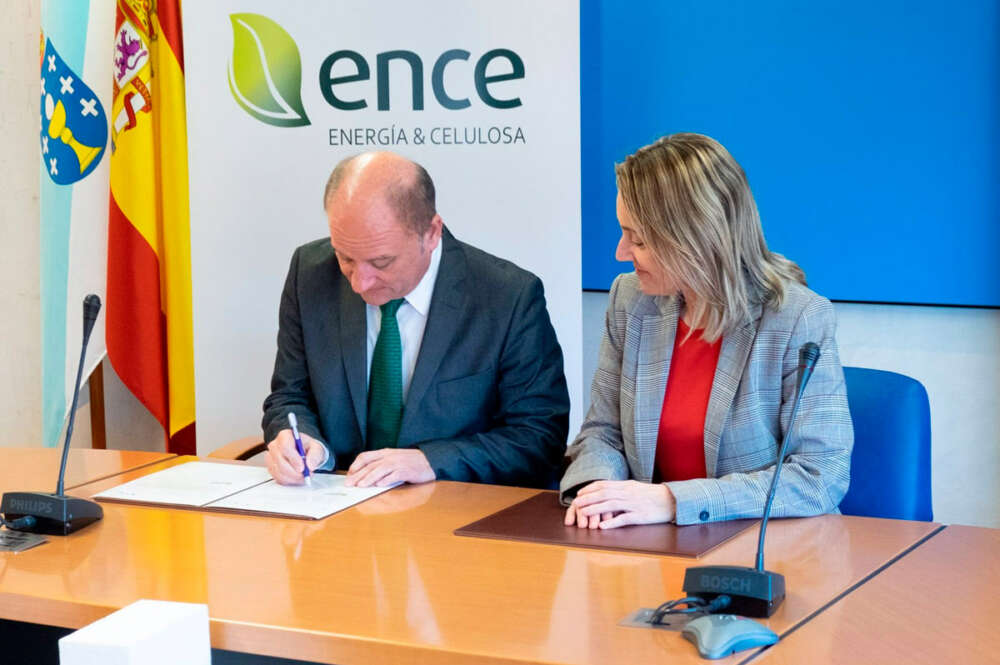 La secretaria xeral de Industria, Paula Uría, participa en el acto de firma de la adhesión de Ence a la Alianza Industrial do Hidróxeno Verde