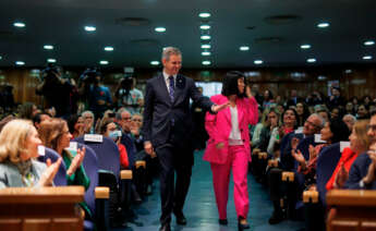 La ex ministra de Sanidad y candidata del PSOE a la Alcaldía de Las Palmas de Gran Canaria, Carolina Darias, a su llegada para el traspaso de su cartera junto al nuevo ministro de Sanidad, José Manuel Miñones, en la sede del Ministerio