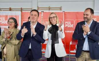 El secretario xeral del PSdeG, Valentín González Formoso, en un acto en Coristanco (A Coruña). - PSDEG