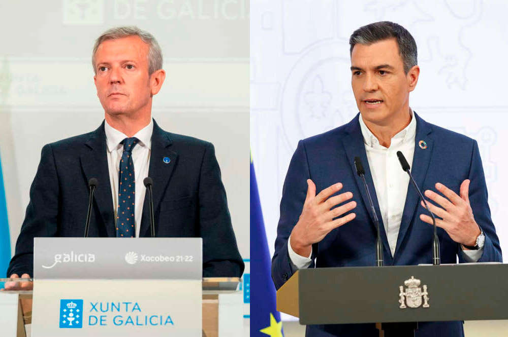 El presidente de la Xunta, Alfonso Rueda, y el presidente del Gobierno, Pedro Sánchez