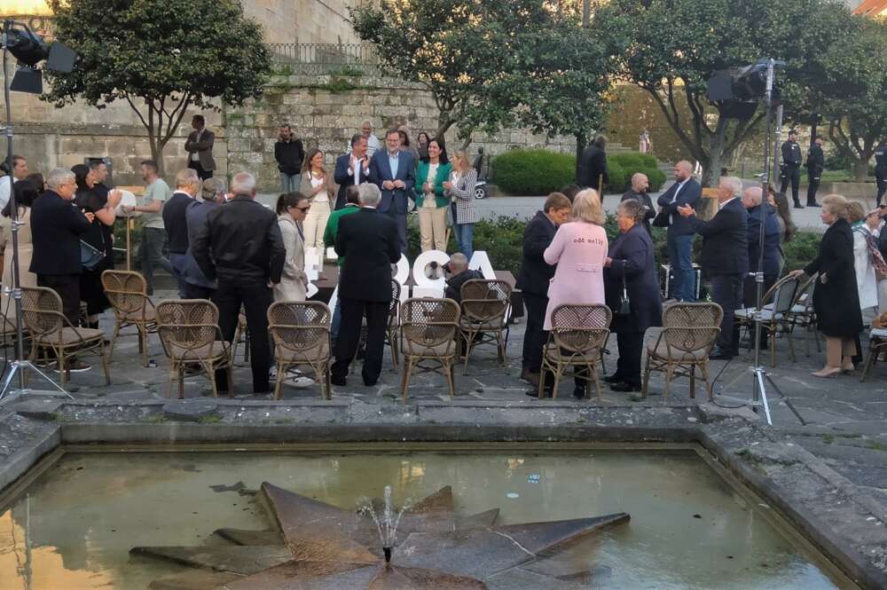 Mitin en Pontevedra con el expresidente del Gobierno Mariano Rajoy / Europa Press