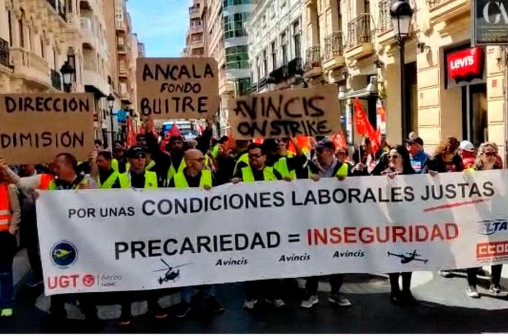 Imagen de una de las protestas de trabajadores de Avincis