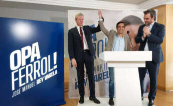 José Manuel Rey Varela junto a Alfonso Rueda y Diego Calvo