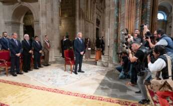 El presidente de la Xunta de Galicia, Alfonso Rueda, actúa como delegado regio en la Ofrenda al Apóstol / César Arxina (Europa Press)