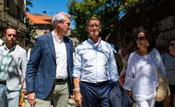 Feijóo con Alfonso Rueda en una foto de archivo en la Festa do Albariño, en Cambados