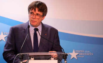 Carles Puigdemont durante la conferencia de prensa en Bruselas