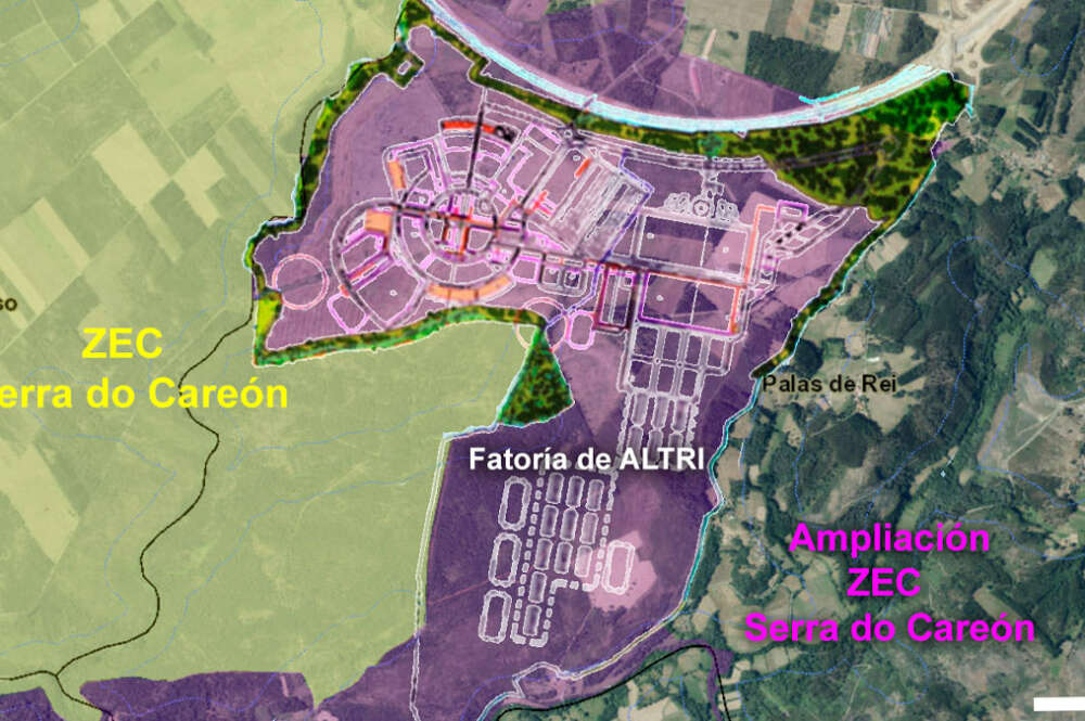 Proyecto de Altri en Palas de Rei (Lugo) y su ubicación junto a la ZEC Serra do Careón