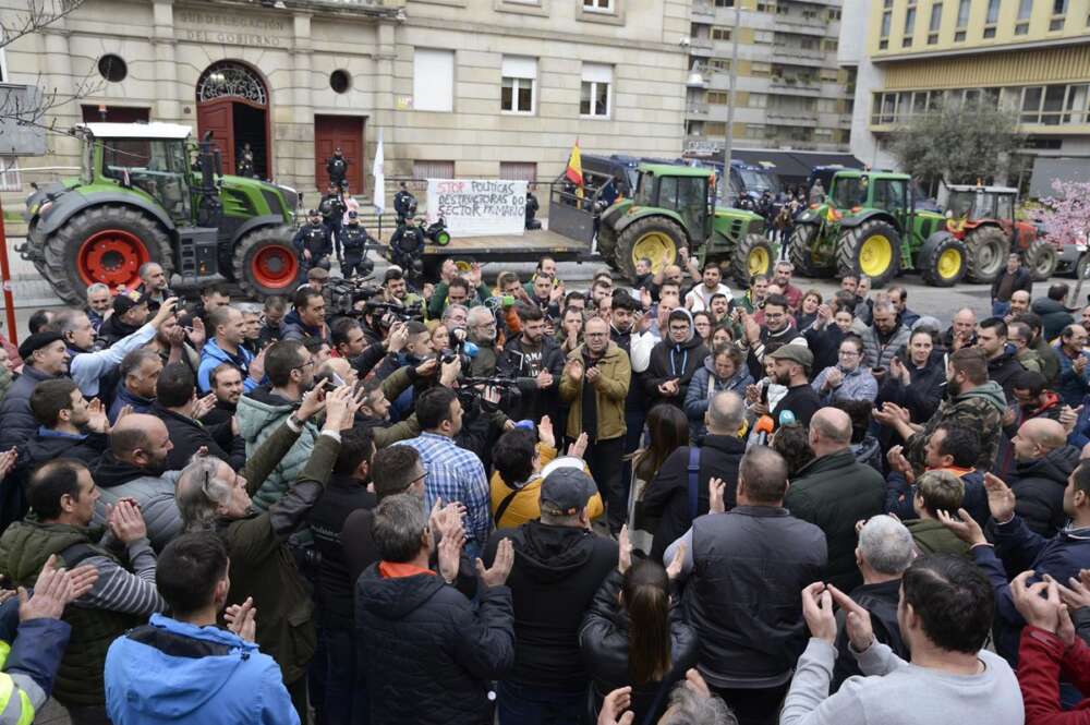 Protesta de agricultores y ganaderos en Ourense / EP