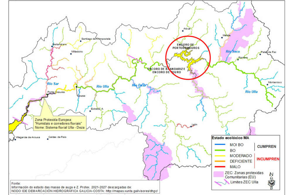 Información del estado de las masas de agua.