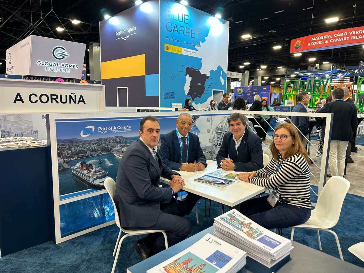 Martín Fernández Prado, presidente de la Autoridad Portuaria de A Coruña, durante su participación en la feria Seatrade Global de Miami,