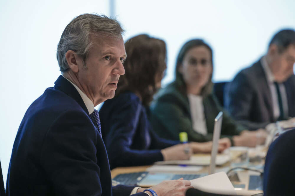 El presidente de la Xunta, Alfonso Rueda, durante una reunión del Consello en Santiago de Compostela. EFE/Lavandeira jr