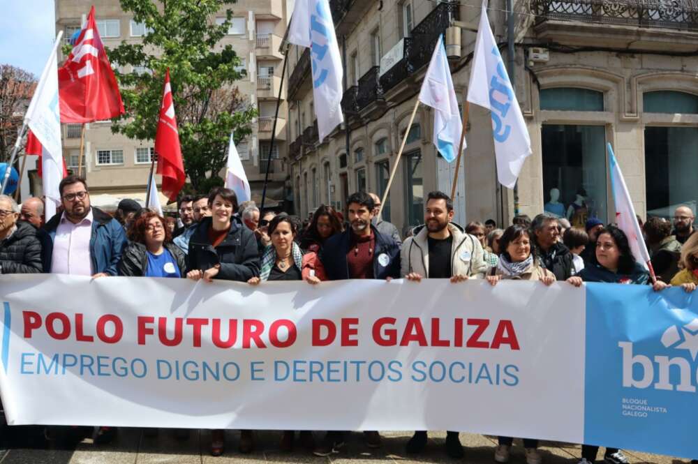 La portavoz nacional del BNG, Ana Pontón, participa en la movilización del Primero de Mayo