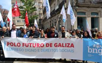 La portavoz nacional del BNG, Ana Pontón, participa en la movilización del Primero de Mayo