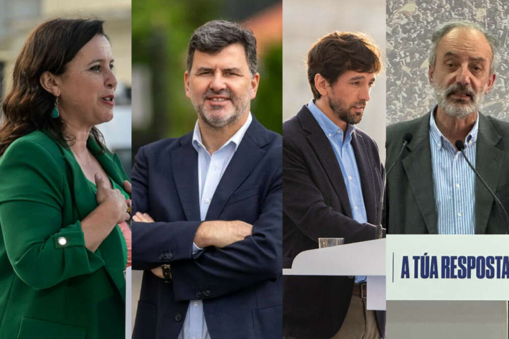 De izquierda a derecha, Ana Miranda (BNG), Nicolás Casares (PSOE), Adrián Vázquez y Francisco Millán Mon (PP)