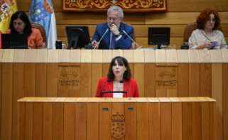 La conselleira de Industria, María Jesús Lorenzana, defiende en el Parlamento la Ley de Recursos Naturales